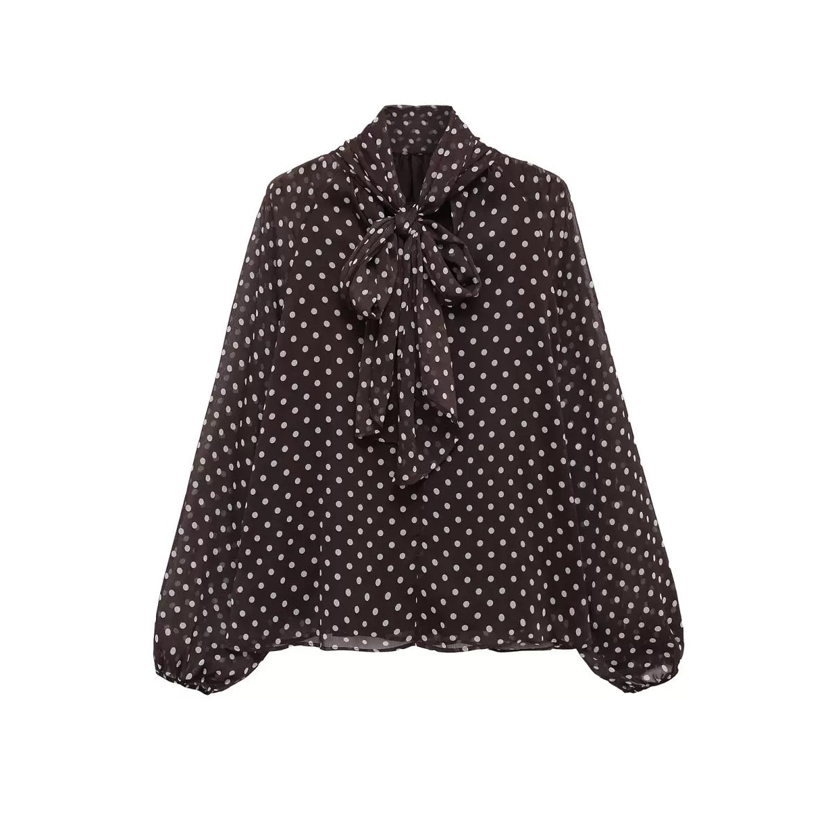 Brown Polka Dot Blouse