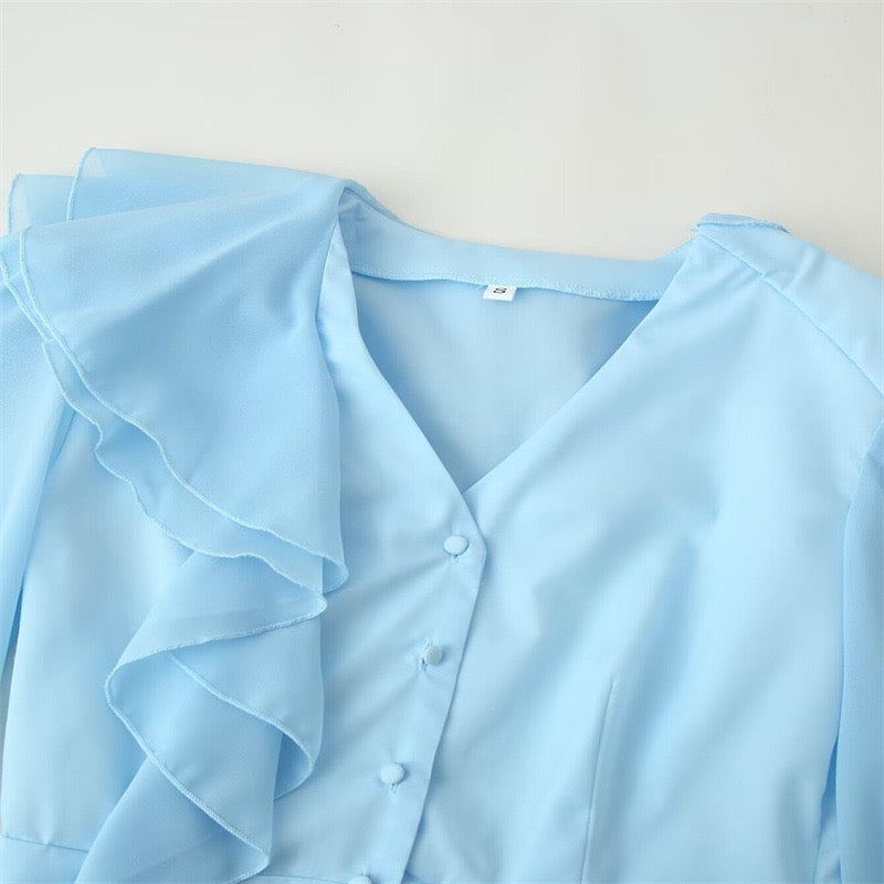 Blue statement blazer