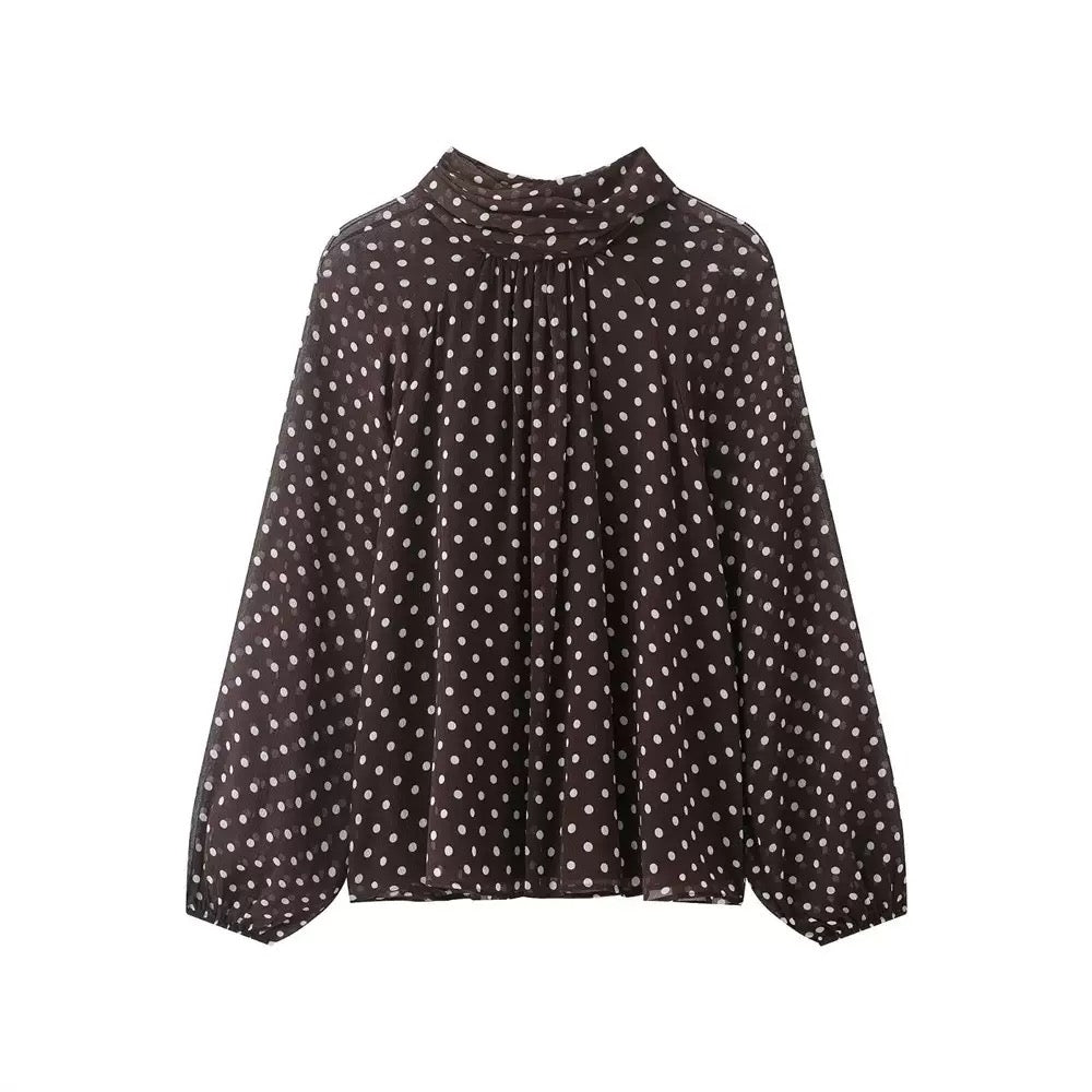 Brown Polka Dot Blouse