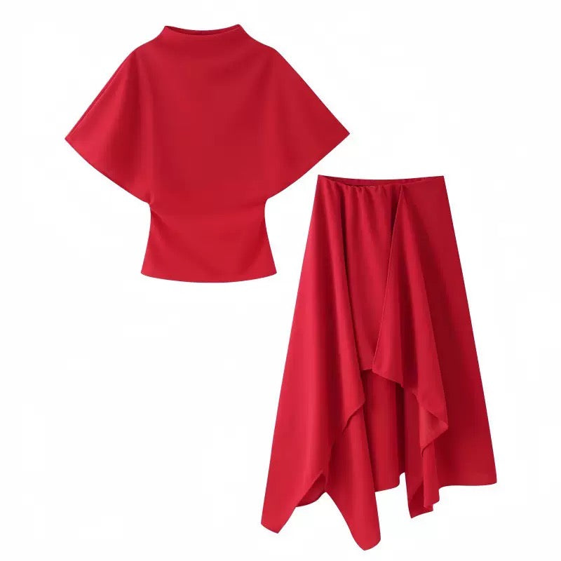 Red Molteni Skirt Set