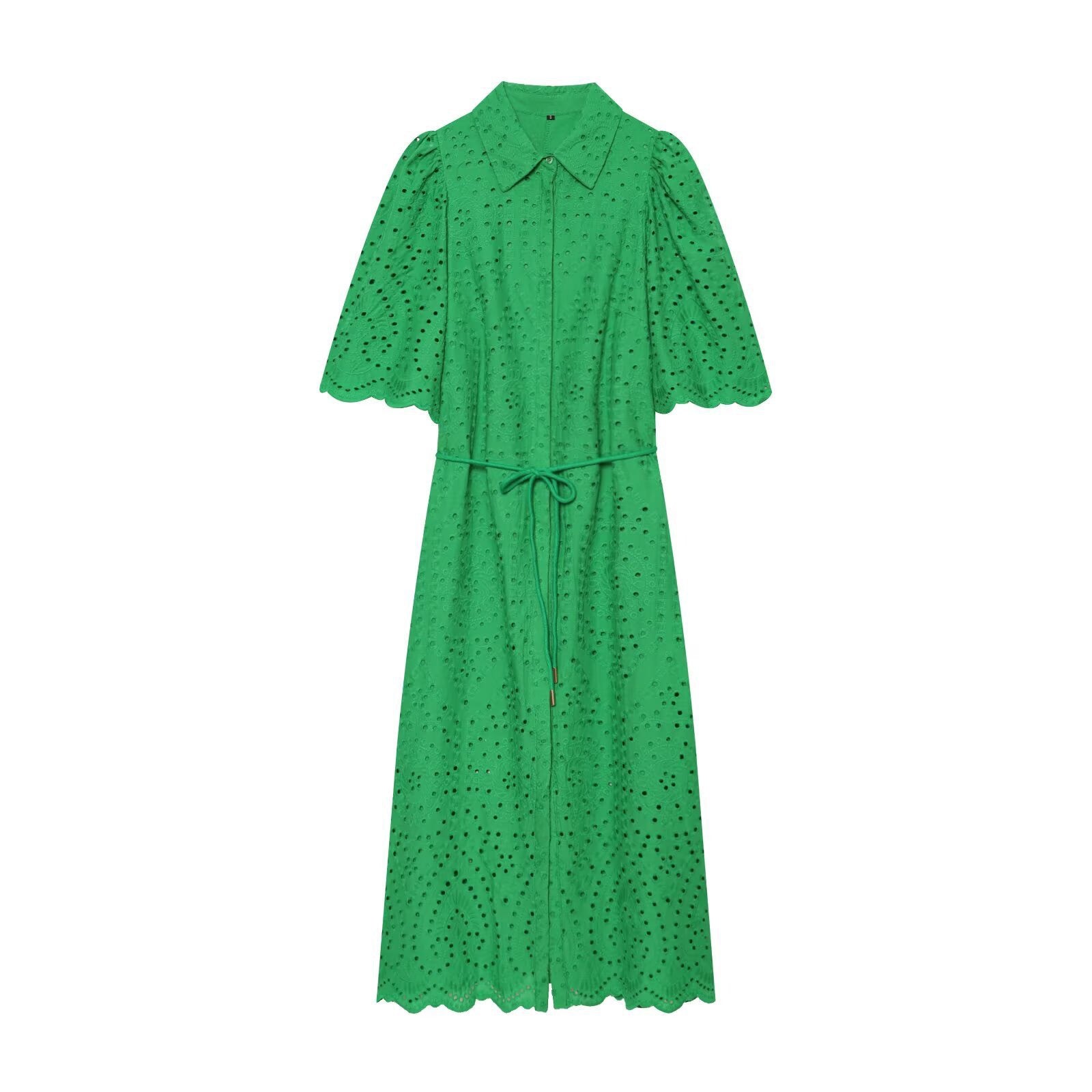 Valentina Green Hollow Dress