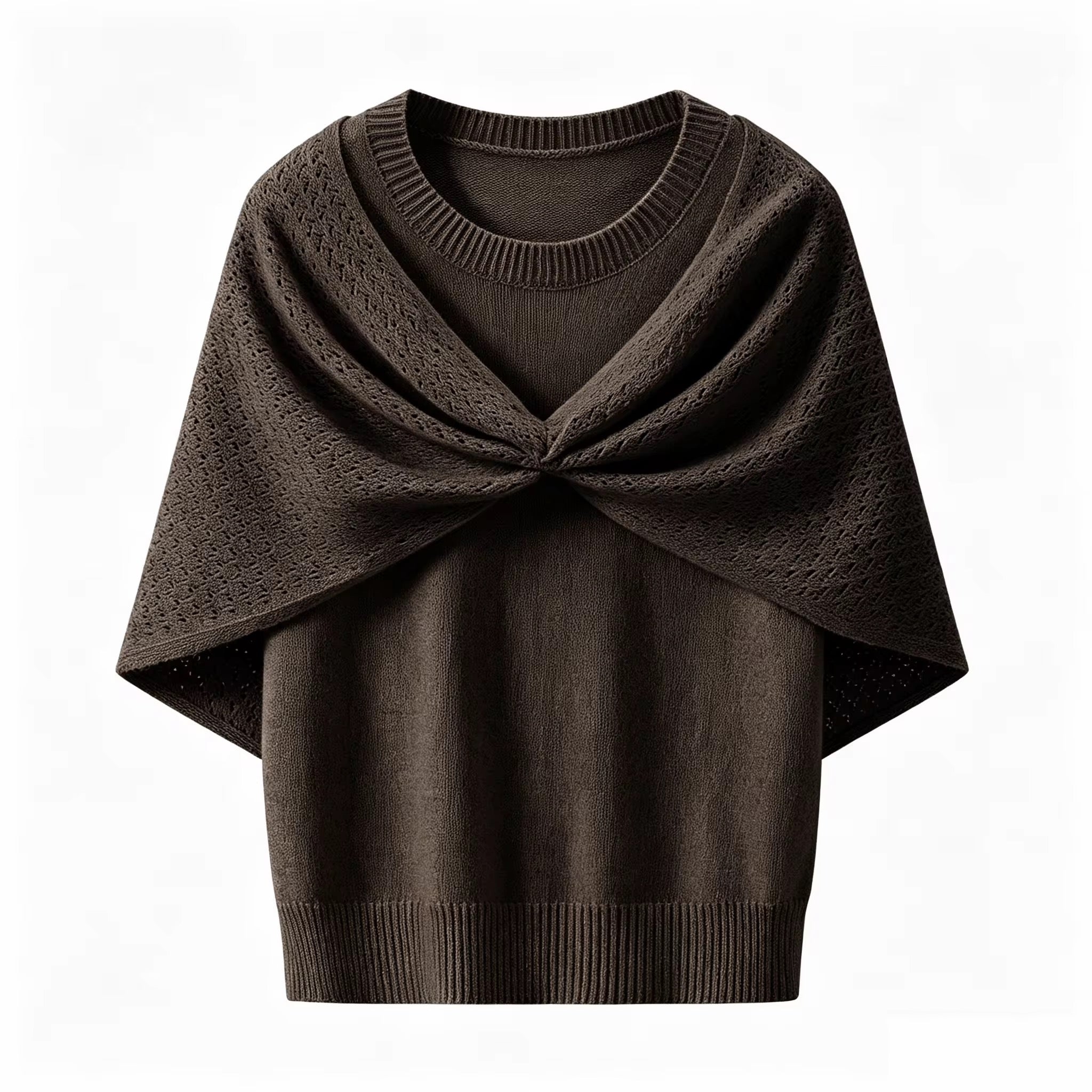 Brown Two Piece Sweater Set