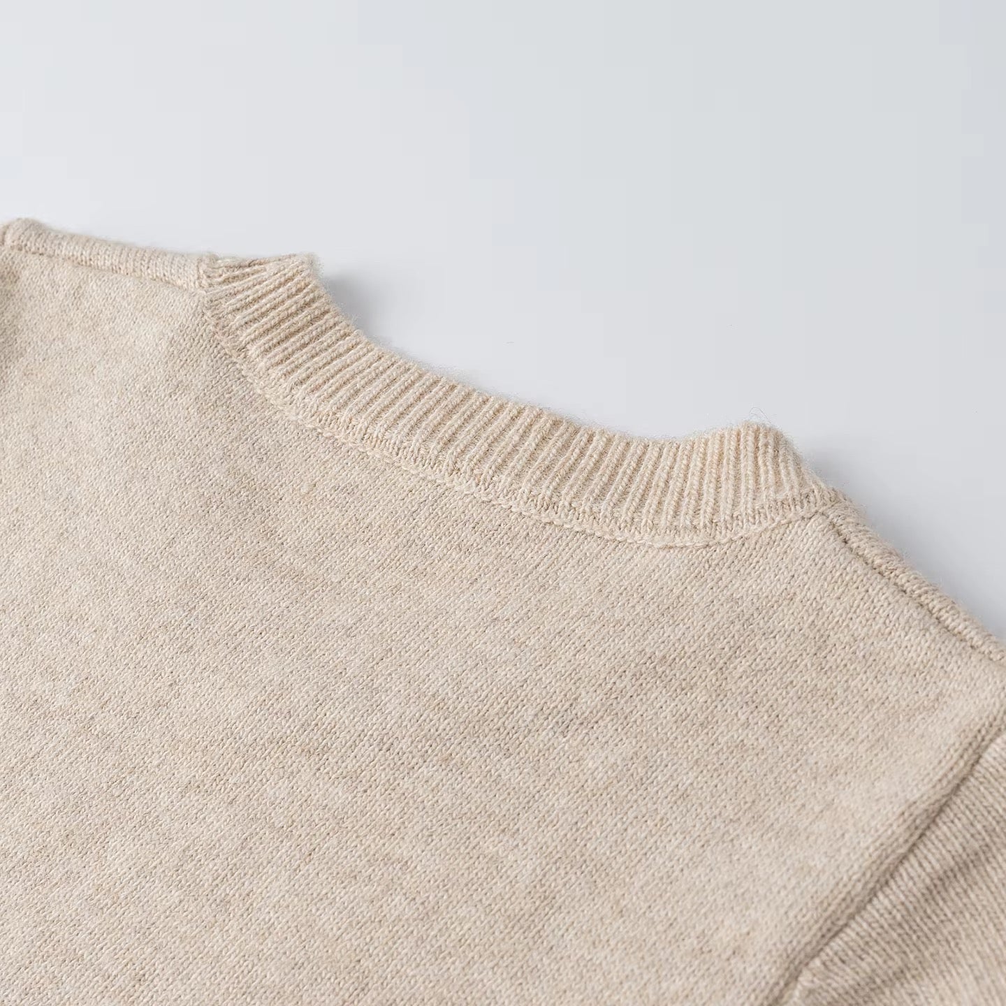 Beige Two Piece Sweater Set