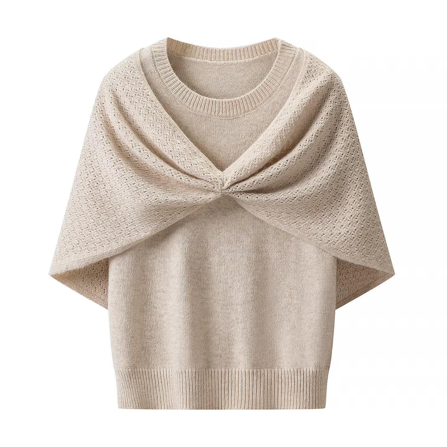 Beige Two Piece Sweater Set