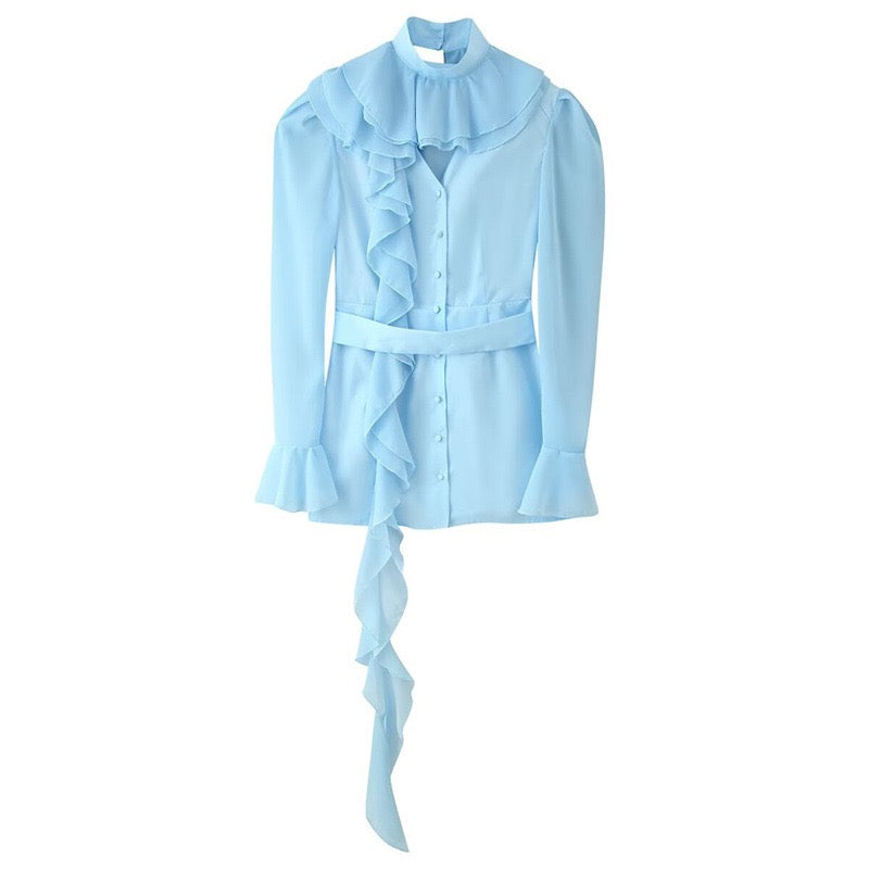 Blue statement blazer