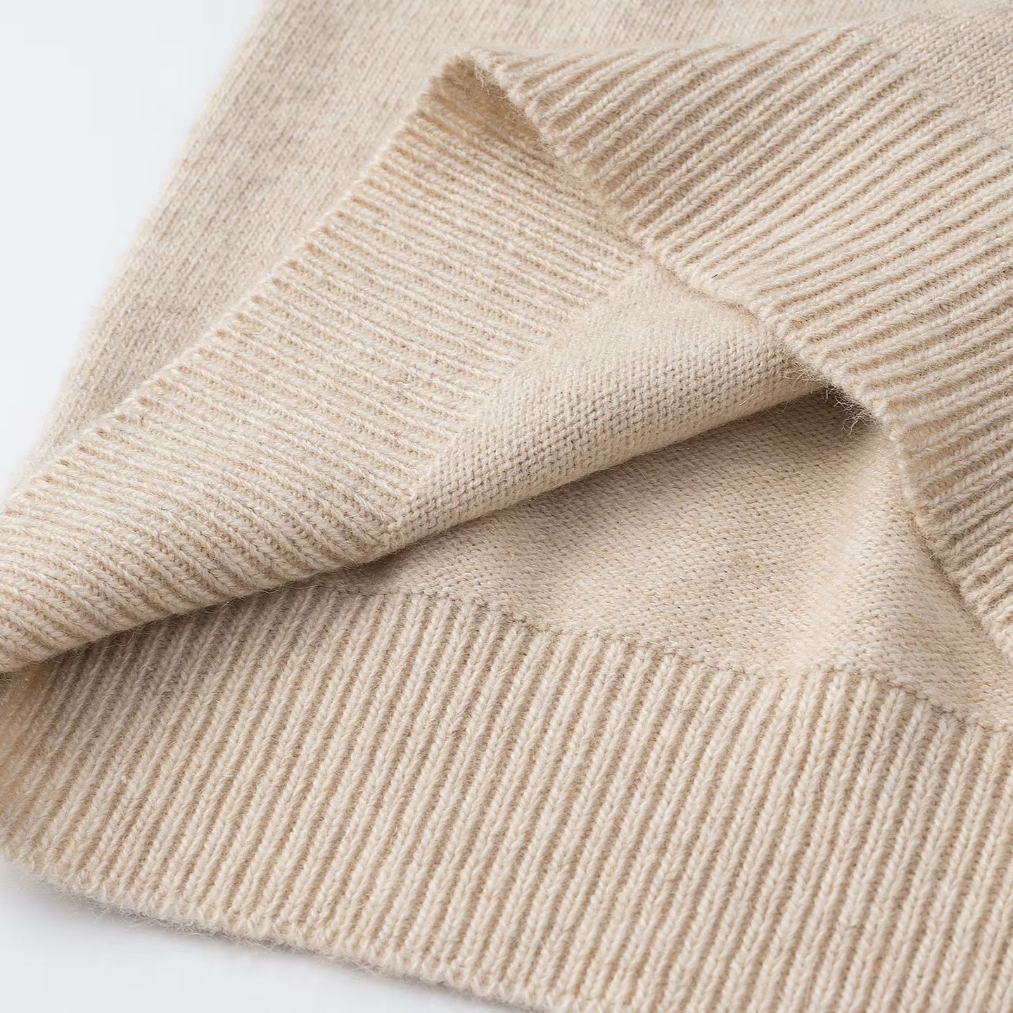 Beige Two Piece Sweater Set