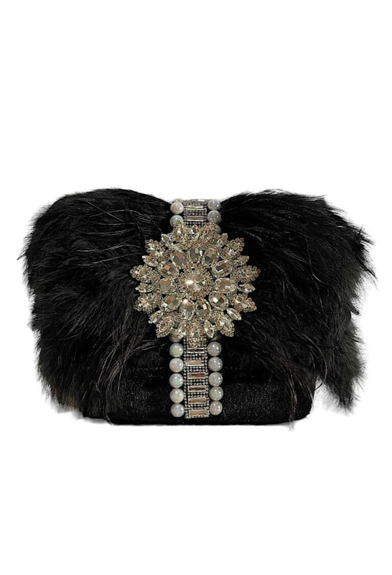 Black Swarovski Clutch Bag
