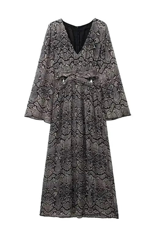 Printed Cut Out Dress