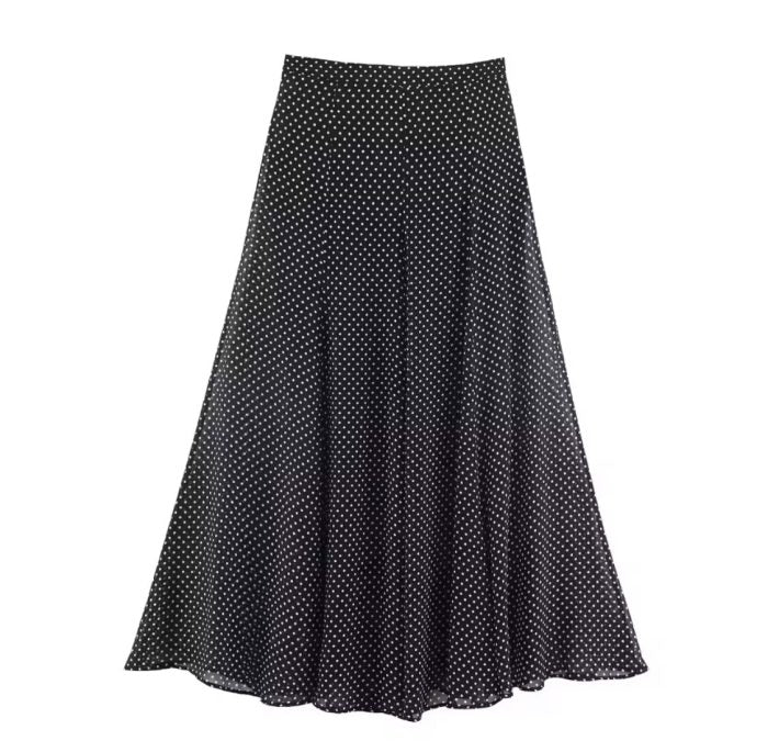 Black Polka Dot Skirt Set