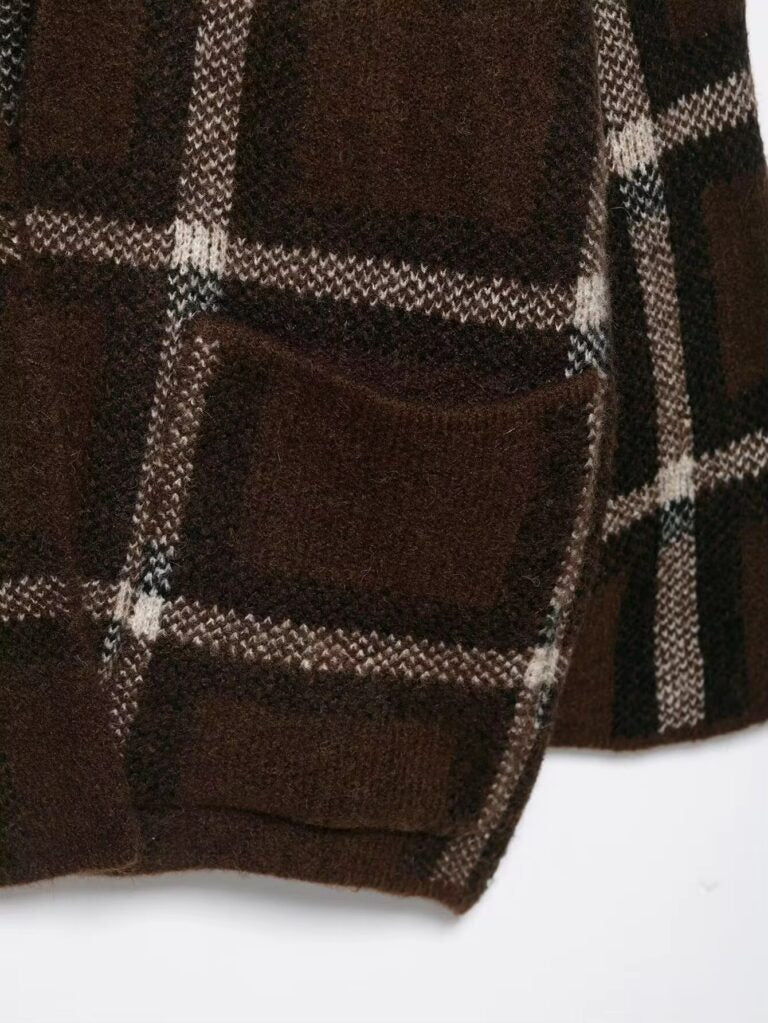Amanda Check Cardigan