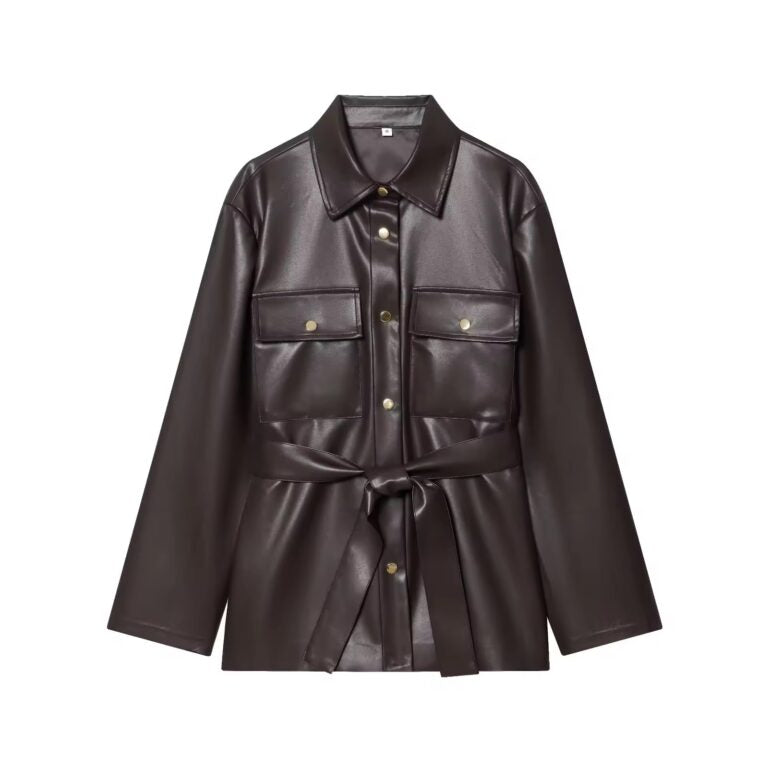 Brown leather jacket