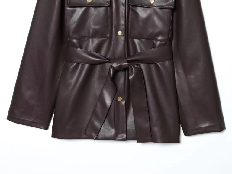 Brown leather jacket