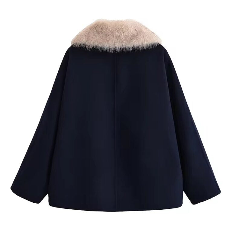 Dark Blue Fur Coat