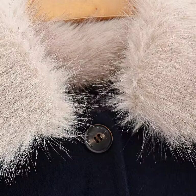 Dark Blue Fur Coat