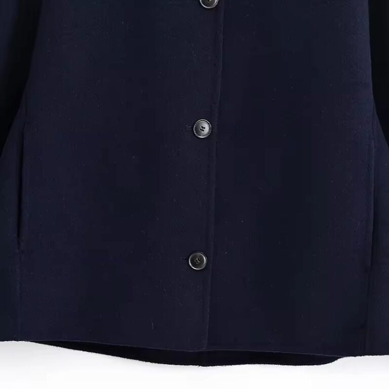 Dark Blue Fur Coat