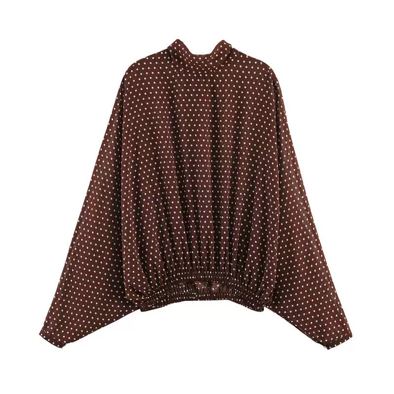 Brown Polka Dot Skirt Set