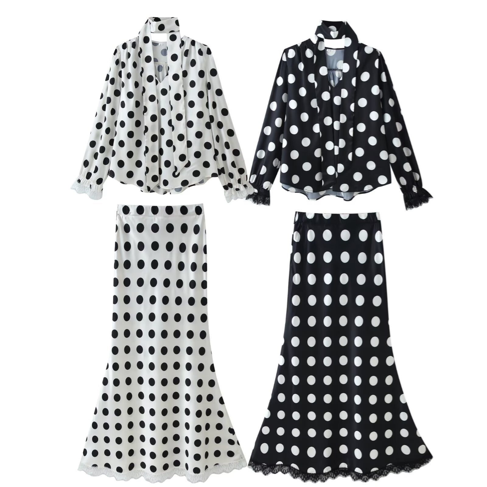 Arabella Black Polka Set