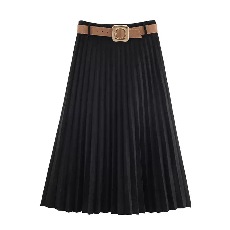 Isla Black Skirt with belt