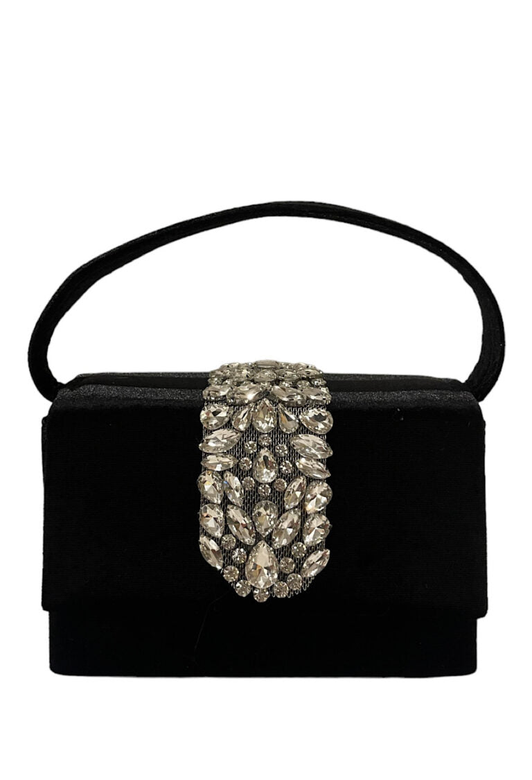 Black Velvet Swarovski Bag