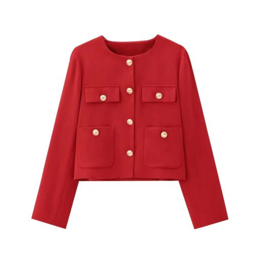 Red Buttoned Jacket