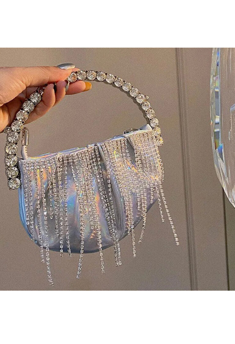 Silver Micro Clutch