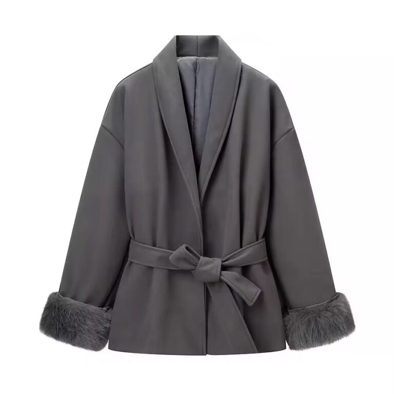 Dark Grey Fur Coat