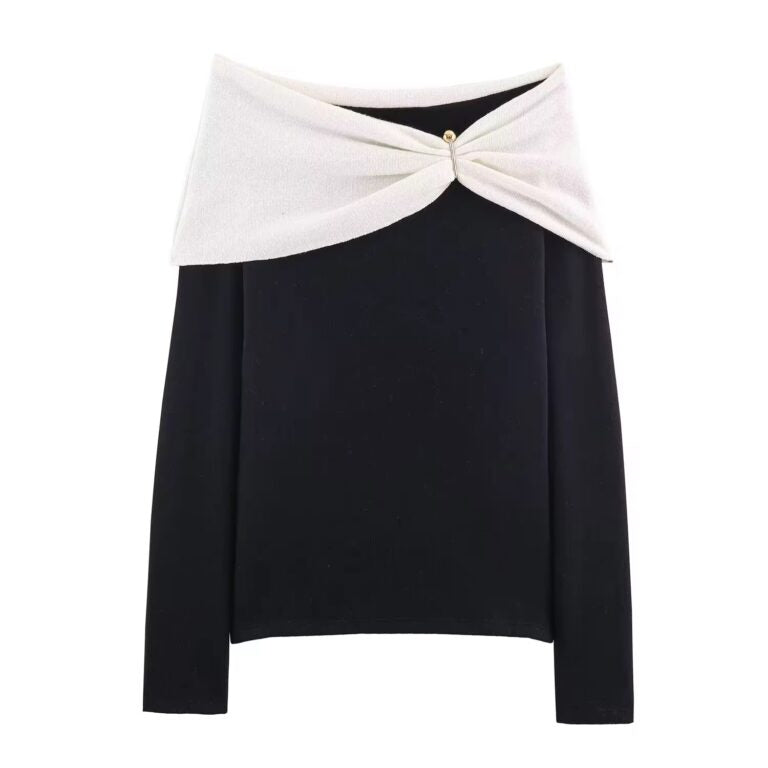 Black Contrast Blouse