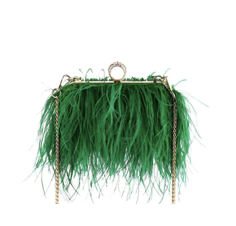 Odessa Green Feather Bag