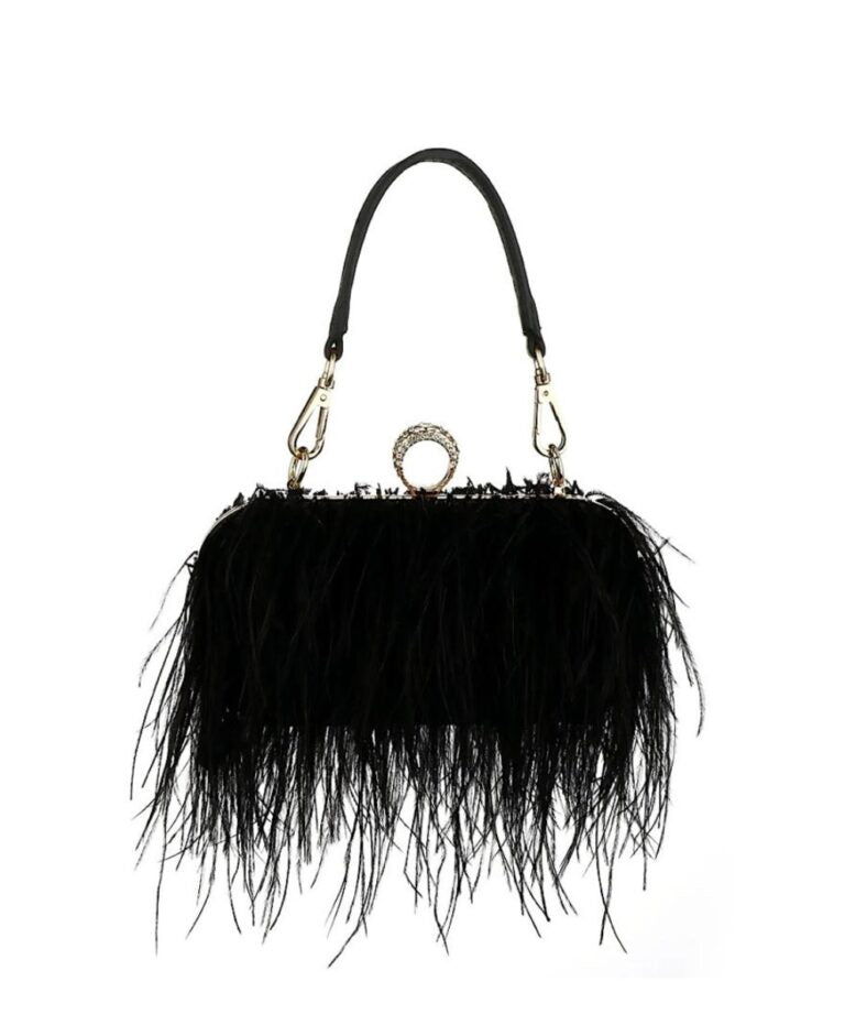 Odessa Black Feather Bag