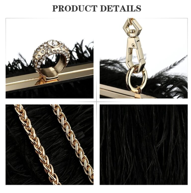 Odessa Black Feather Bag