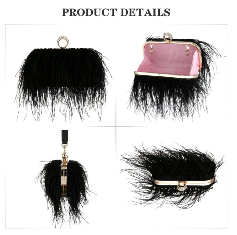 Odessa Black Feather Bag